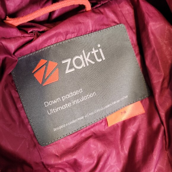 Girls' Hooded Puffer Jacket - Size 7/8 Pink Ombre - Picture 6 of 6